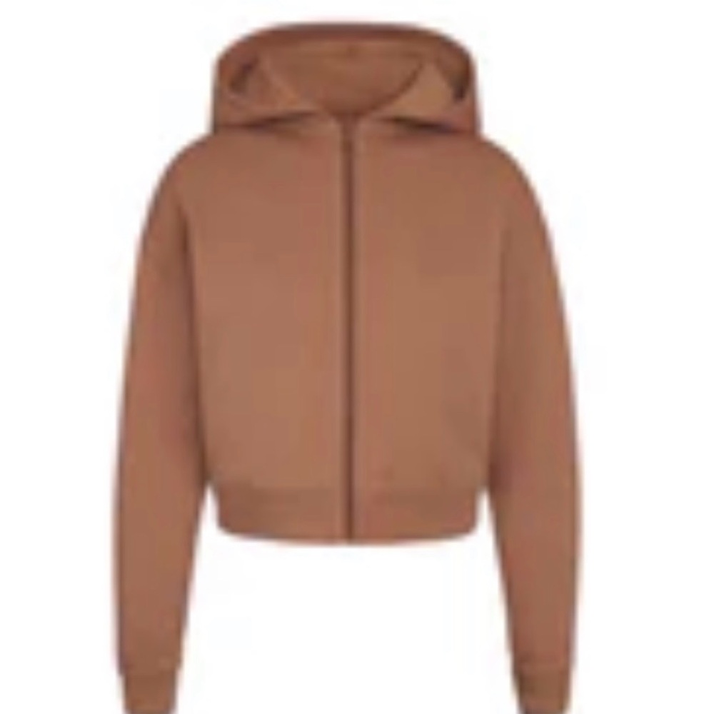SKIMS Cropped Zip-Up Hooded Jacket
